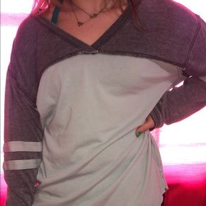 Teal and gray sweatshirt